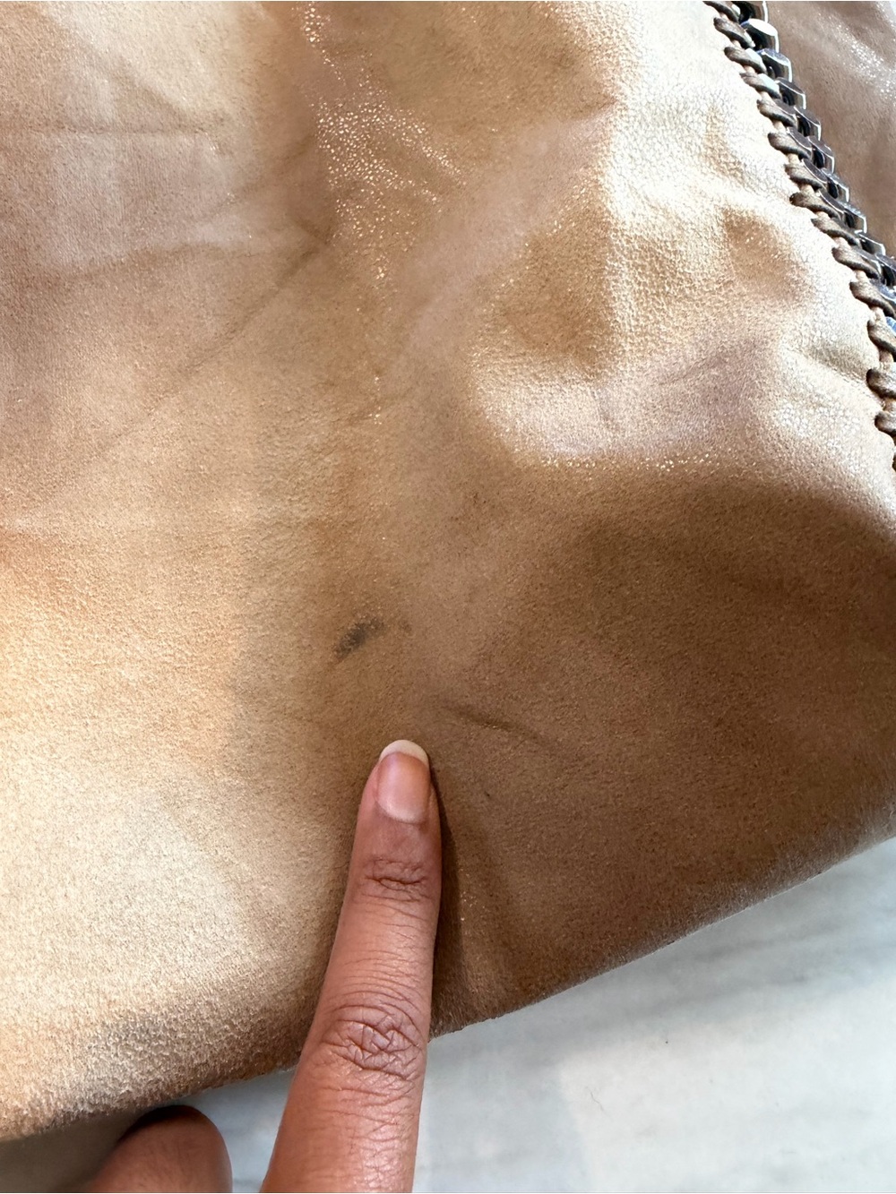 Stella McCartney Large Falabella Ombre Beige Faux Leather Bag w Chain Link *READ - Picture 5 of 11